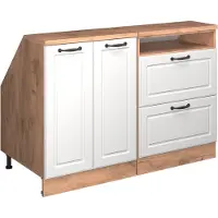 Vicco Armario de cocina para techo inclinado R-Line Blanco casa de campo 120 cm Lote de 2 carcasas de armario 60 cm de profundidad, Model 59978
