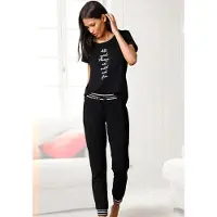 s.Oliver Pijama rosa / negro / blanco