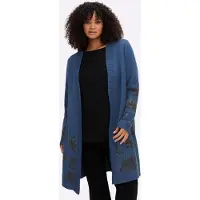 Sheego Cárdigan azul denim / negro