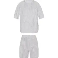 Ebeeza Pijama de pantalón corto gris moteado