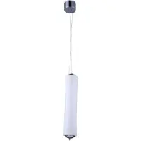 V-TAC Lámpara colgante LED BAMBOO, blanca y cromada, 18W, luz cálida, 1200 lúmenes, material plástico, dimensiones: 250x12,5x12,5 cm, IP20, marca