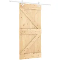 Syfax Puerta Corredera 90 x 210 cm Madera de Pino Maciza