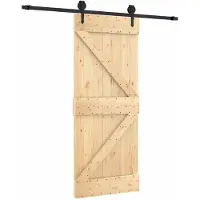 Syfax Puerta Corredera 85 x 210 cm Natural y negro