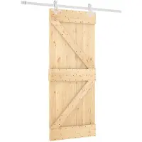 Syfax Puerta Corredera 85 x 210 cm Natural y Blanco
