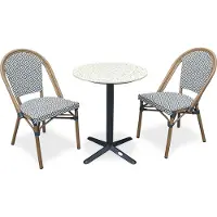 DCB Groupe Juego de comedor de jardín para dos personas, fabricado en acero y terracota