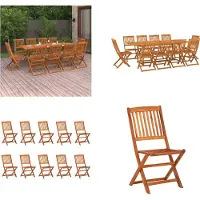 vidaXL Juego de mesa y sillas de jardín de 11 piezas, madera maciza de acacia. Juego de mesa, juegos de mesa, conjunto de comedor, conjuntos de jardín