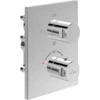 Villeroy & Boch V&B Juego completo universal para grifos y accesorios, termostato mural, 3/4 de pulgada, control de caudal, cromo
