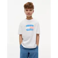 Tommy Hilfiger Camiseta 'Flag Graffiti' azul / naranja / blanco