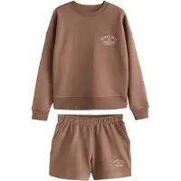 Next Traje para estar en casa chocolate / rosa