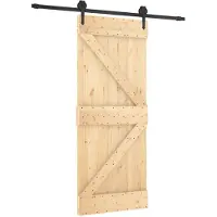 Syfax Puerta Corredera Natural y negro 85 x 210 cm
