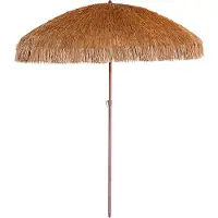 DCB Groupe Sombrilla con flecos de acero con apariencia de madera