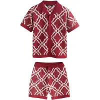 Next Conjunto borgoña / blanco