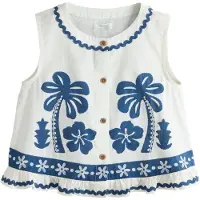 Next Blusa azul / blanco