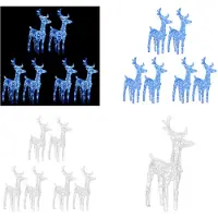 vidaXL , 6 ciervos LED azules, 240 LEDs, acrílico. Ciervo navideño, ciervos navideños, ciervo iluminado, decoración navideña
