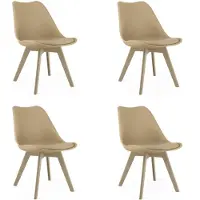 TEXTILOMANIE Sillón - - Mark - Beige oscuro/Patas beige - 49 x 43 x 82 cm - Juego de 4