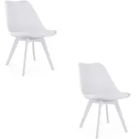 Leobert Sillón - - Mark - Blanco/Patas blancas - 49 x 43 x 82 cm - Juego de 2