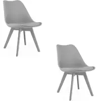 Leobert Sillón - - Mark - Gris / Patas grises - 49 x 43 x 82 cm - Juego de 2