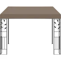 Syfax Cenador con montaje en la pared gris taupe 3x3x2,5 m