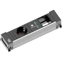 Bachmann MARCO DE ALIMENTACIÓN , modelo pequeño: 1 contacto de protección, 1 cargador USB, 1 conector ABD