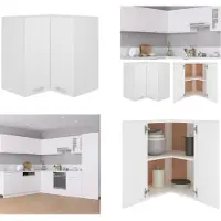 vidaXL Armario de esquina para colgar, blanco, 57x57x60 cm, material de madera - Armario de esquina - Armarios de esquina - Armario de cocina - Armarios de cocina