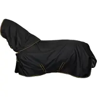 Bucas Outdoordecke 50g con cuello, modelo Irish Turnout Light, impermeable, color negro/dorado, talla 165