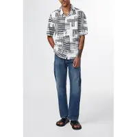 NN07 Ole Ss Shirt 5210 Black Print Talla: S | Camisas Casuales Outlet | Hombre | Negro