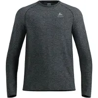 Odlo - Essential Seamless T-Shirt Crew Neck L/S - Camiseta de running size XL, gris/negro