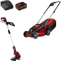Einhell Kit de cortacésped a batería Power X-Change GE-CM 18/30+ y recortador de césped GE-CT 18