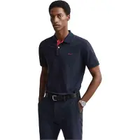 Gant para hombre. 2062026 Polo de piqué en contraste marino (S), Casual, Algodón, Clásico, Manga corta, outlet 2026.