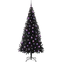 vidaXL Árbol de Navidad negro, 210 cm, PVC