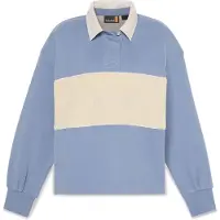 Timberland Sudadera 'Lush Rugby Polo' crema / azul paloma / blanco