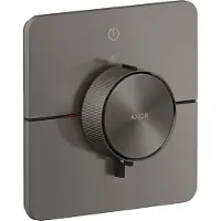 Hansgrohe ShowerSelect ID, termostato empotrado, diseño softsquare, para un caudal, acabado cromo negro cepillado