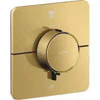 Axor ShowerSelect ID, termostato empotrado, diseño softsquare, para 2 salidas, acabado dorado pulido
