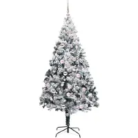 vidaXL Árbol de Navidad artificial, color blanco, 210 cm