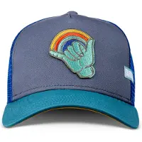 Coastal Gorra 'LGBTQ Shakka' azul oscuro / amarillo claro / gris oscuro / naranja oscuro