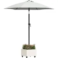 vidaXL Soporte para sombrilla blanco de , 45 x 45 x 45 cm, acero