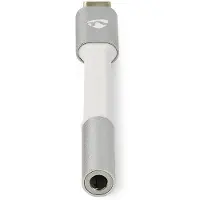 Nedis Cctb65950al008 Cable Adaptador De Usb-c A F Usb 2.0 Chapado Y Trenzado Oro 3.5mm 0.08 M