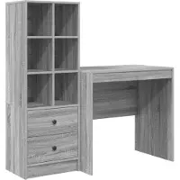 vidaXL Escritorio gris Sonoma, 125,5 x 50 x 127 cm, 2 unidades.