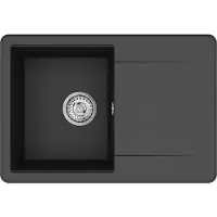 vidaXL : Lavabo, 80% cuarzo y 20% resina, 670 x 460 mm, color negro