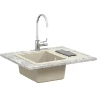vidaXL : Lavabo, 80% cuarzo y 20% resina, 560 x 460 mm, color beige