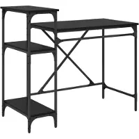 Syfax Escritorio Roble Negro Madera de ingeniería 105 x 50 x 90 cm