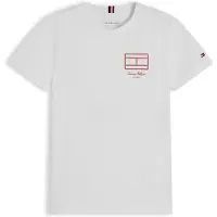 Tommy Hilfiger Camiseta 'Outline Flag Logo' blanco