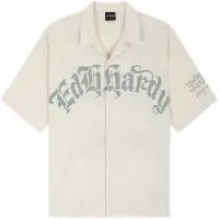 Ed Hardy Camisa ecru / gris claro / negro