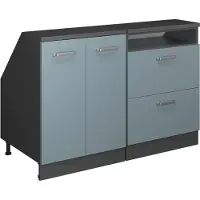 Vicco Armario de cocina para techo inclinado R-Line Gris azulado 120 cm Lote de 2 carcasas de armario 60 cm de profundidad, Model 60247