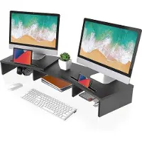 OEM Soporte para monitor de madera, giratorio y ajustable en altura: 79-111.3 x 28 x 10.6 cm, capacidad máxima de carga: 25 kg, color
