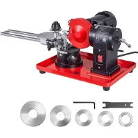 Vevor Afiladora de Hojas de Sierra Circular 370 W 2890 RPM con Muela de 125 mm y 6 Centradores Afilador de Hojas de Sierra Circular para Hojas de 80 a 700 mm Ajuste de Ángulo para Carpintería Taller