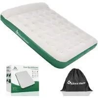 OEM Colchón inflable con almohada, inflable - 203 x 152 x 28 cm - Colchón de aire impermeable con bolsa de transporte - Verde