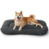 OEM Cama para perros grandes: 89 x 56 cm. Cojín lavable para perros grandes y medianos. Cama para perros super suave con base antideslizante. Color gris oscuro
