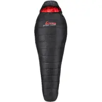 Alvivo - Ibex 600 S - Saco de dormir de plumas size 225 cm, negro/rojo