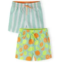MINOTI Bermudas menta / verde claro / naranja / blanco